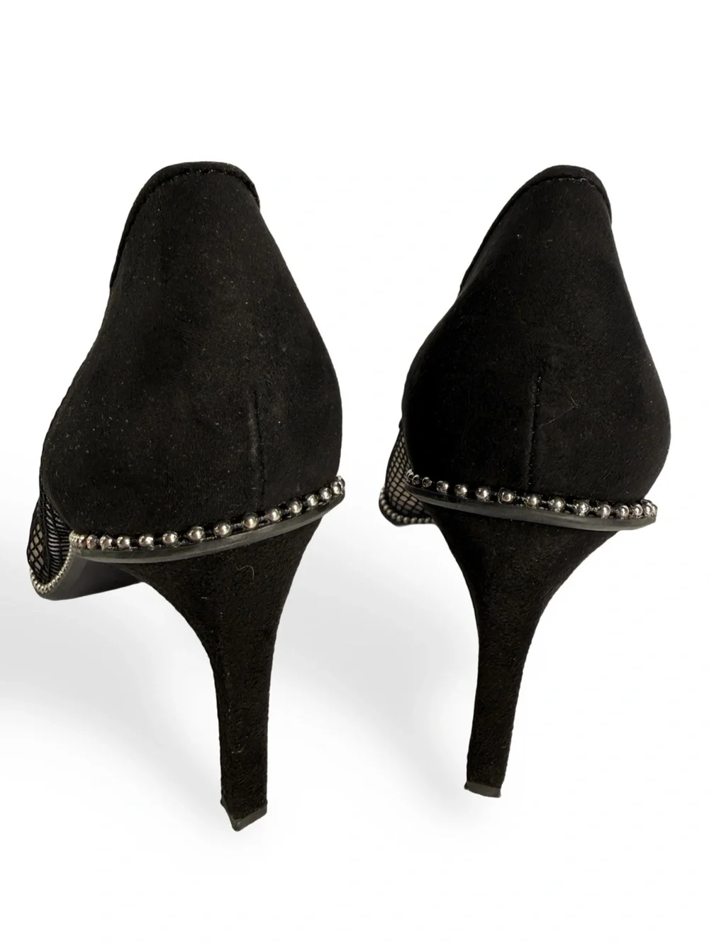 Bar III Black Mesh Pointed Flats with Studded Trim